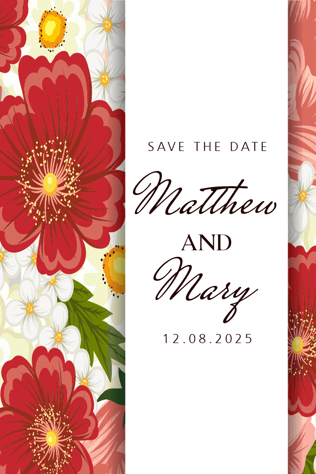 Wedding Sign Bunga Merah - Image 1