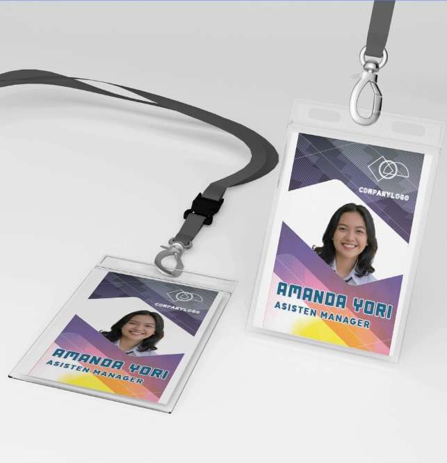 ID Card Elegan Nuansa Ungu Pastel untuk Event Profesional - Image 1