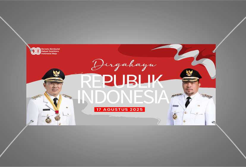 Baliho Kemerdekaan Dengan Menyungsung Menggenggam Semangat Persatuan - Image 1