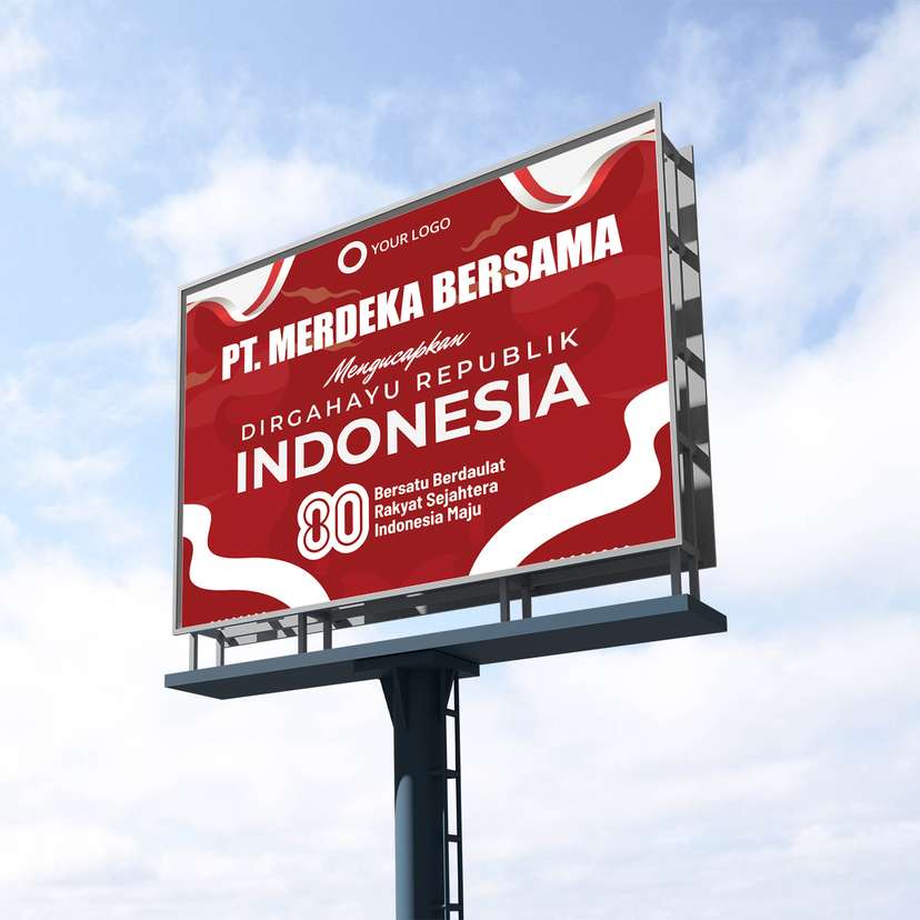 Baliho Ucapan Kemerdekaan Dirgahayu RI Merah Putih - Image 1