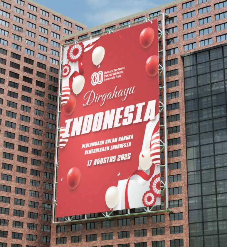 Baliho Dirgahayu Indonesia – Desain Nuansa Merah Putih - Image 1