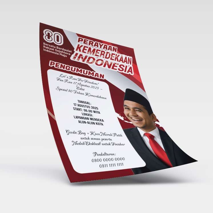 Flyer Perayaan 80 Tahun Kemerdekaan Indonesia – Semangat Persatuan Bangsa - Image 1