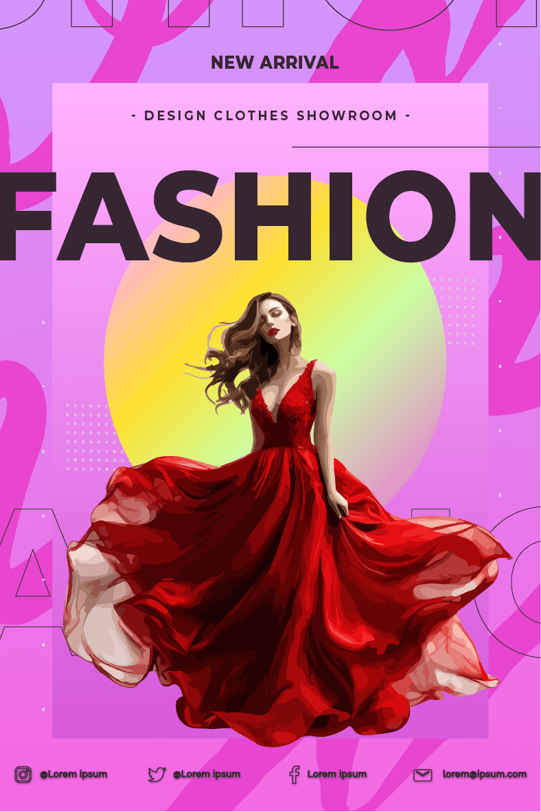 Wall Poster Usaha Fashion Latar Ungu - Image 1