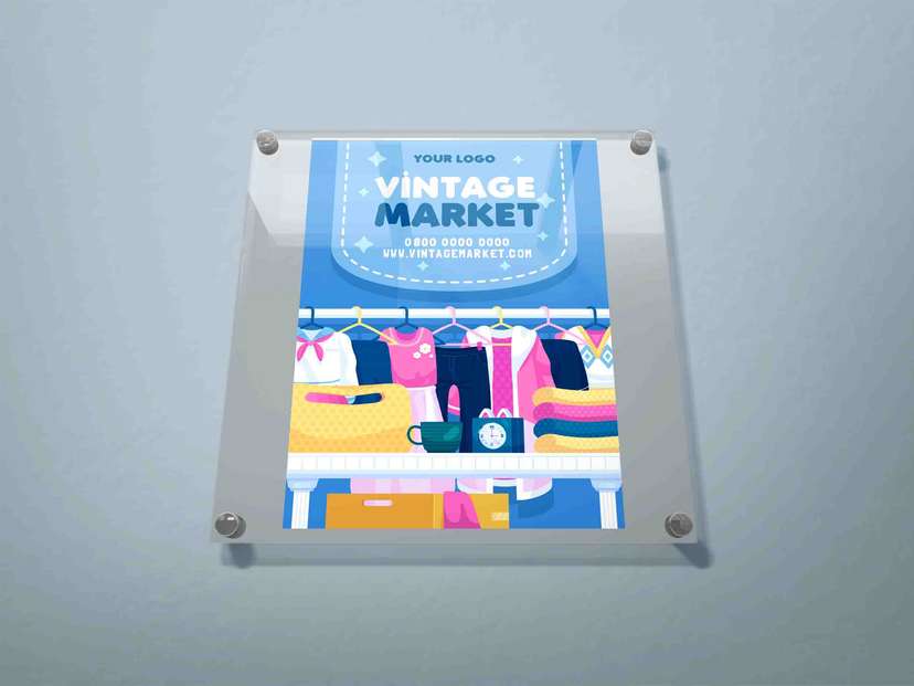 Wall Poster Vintage Market - Image 1