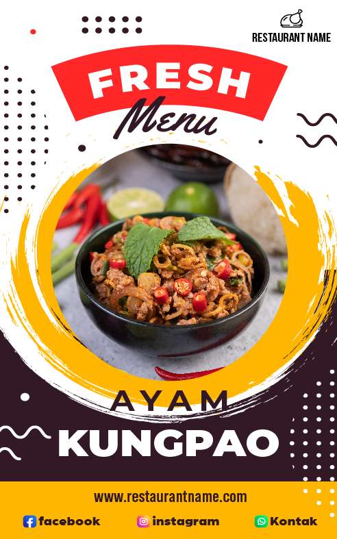 Mini Standing Banner Promosi Makanan Ayam Kungpao - Image 1