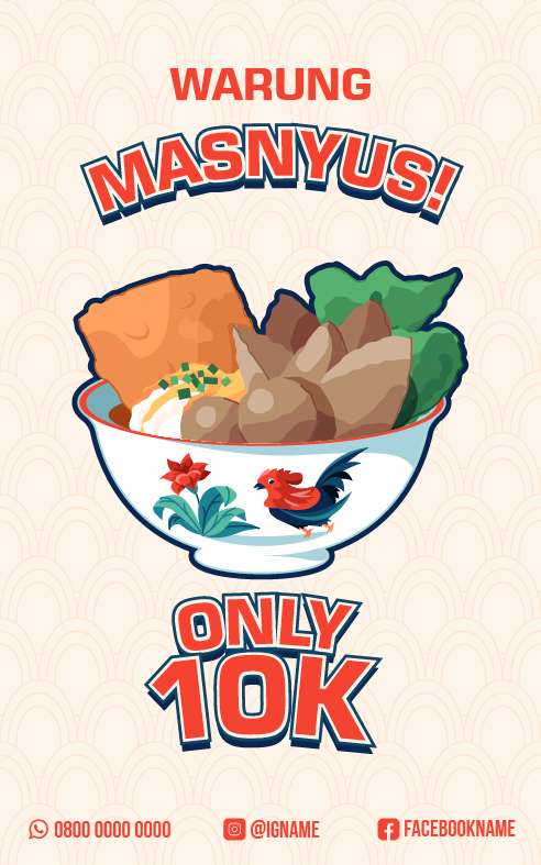 Mini Standing Banner Warung Bakso Masnyus - Image 1