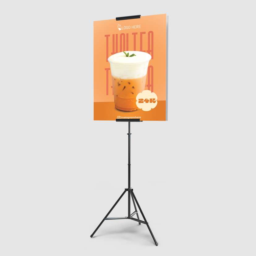Foamboard Promo Minuman Thai Tea Warna Peach Coklat - Image 1