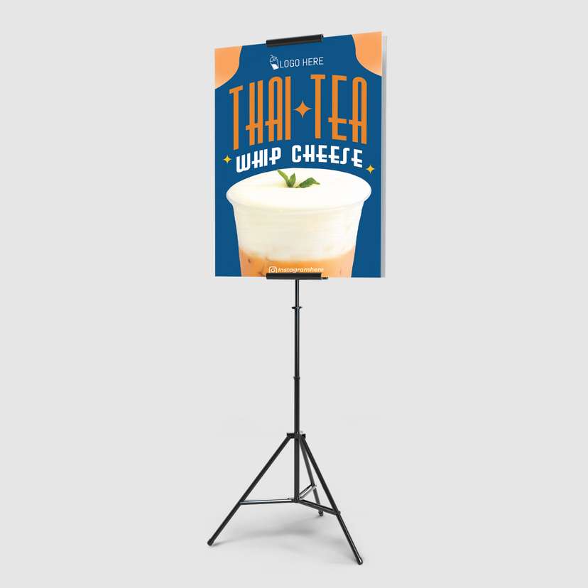 Foamboard Promo Minuman Thai Tea Warna Biru Tua - Image 1
