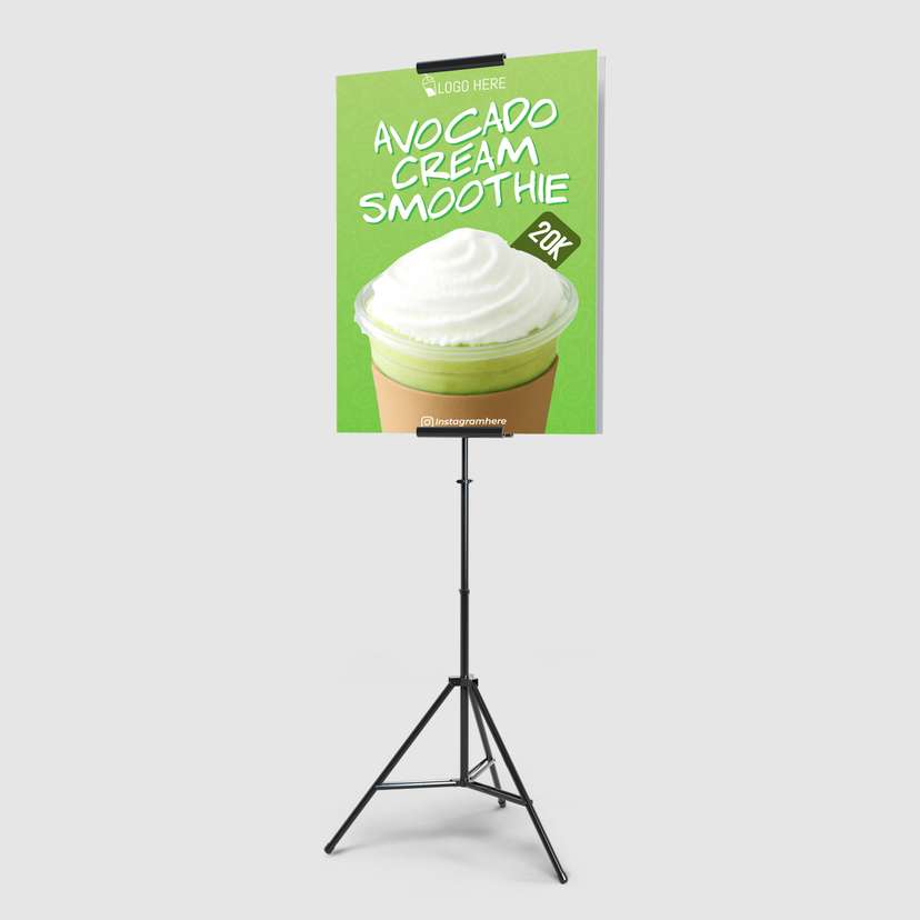Foamboard Promo Minuman Alpukat Smotthies Warna Hijau Muda - Image 1
