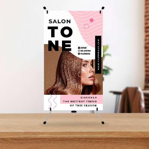 Mini Standing Banner Salon Tone Nuansa Simple Girly - Image 1