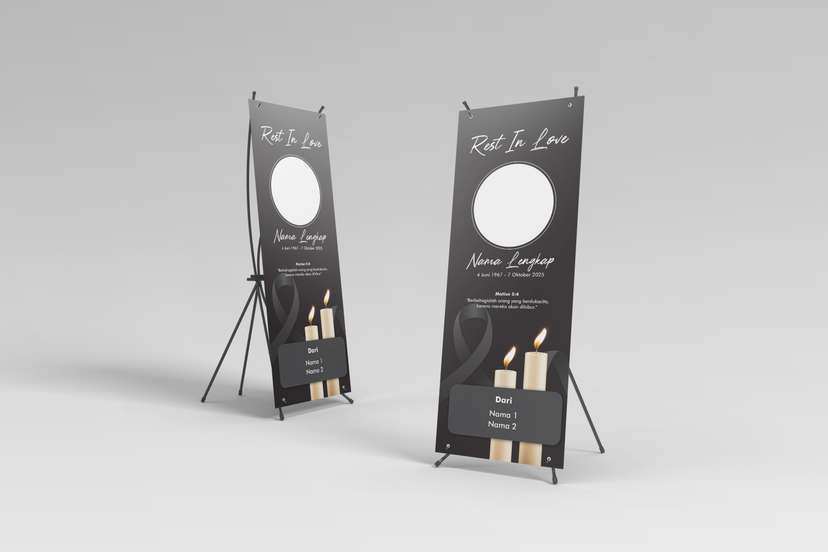 Banner Duka background pita hitam dan lilin - Image 1