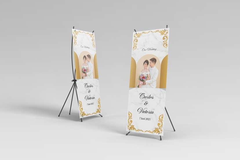 banner wedding putih gold - Image 1