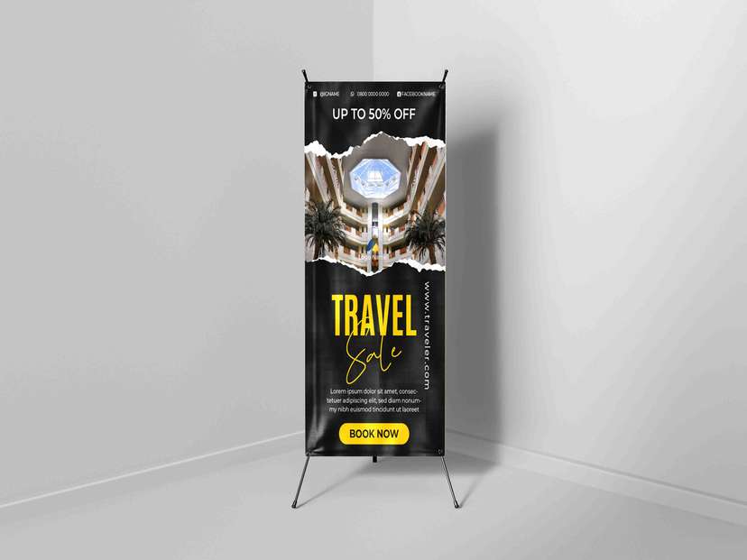 X Banner Travel untuk Promosi Diskon - Image 1