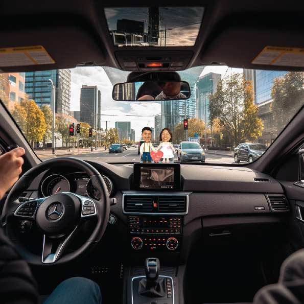 Figure Shaking Head Wedding Couple With Love - Image 1