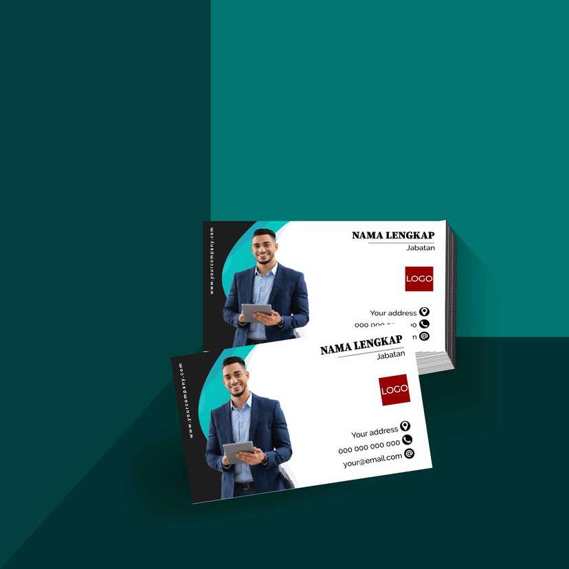 Kartu Nama Elegan Minimalis dengan Sentuhan Modern Putih dan Hitam untuk Tampilan Profesional dan Berkelas - Image 1