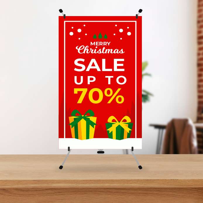 Mini Standing Banner Merry Christmas Sale Up To 70% - Image 1