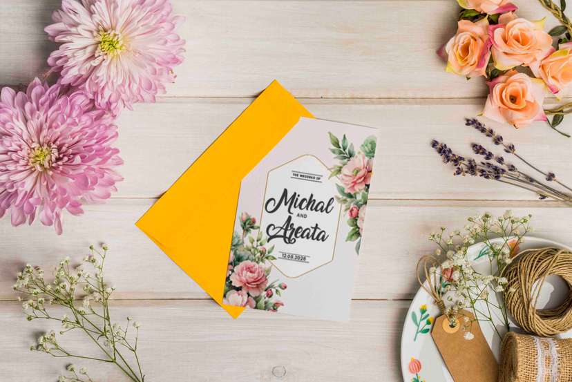 Undangan Pernikahan Elegan dengan Nuansa Floral Modern - Image 1