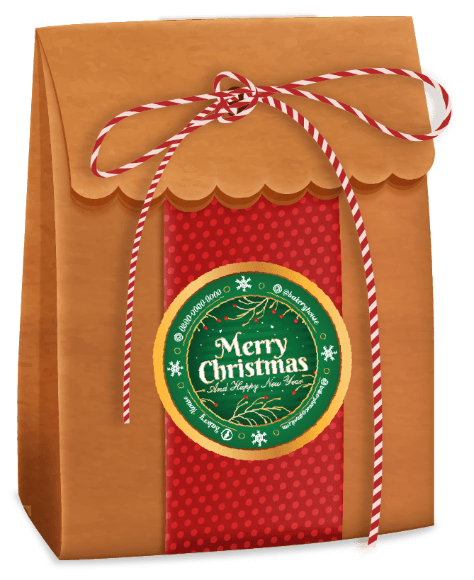 Sticker Usaha Nuansa Hijau dan Gold Natal - Image 1