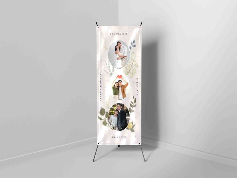 X Banner Wedding Collage Desain Minimalis dengan Sentuhan Foto Romantis - Image 1