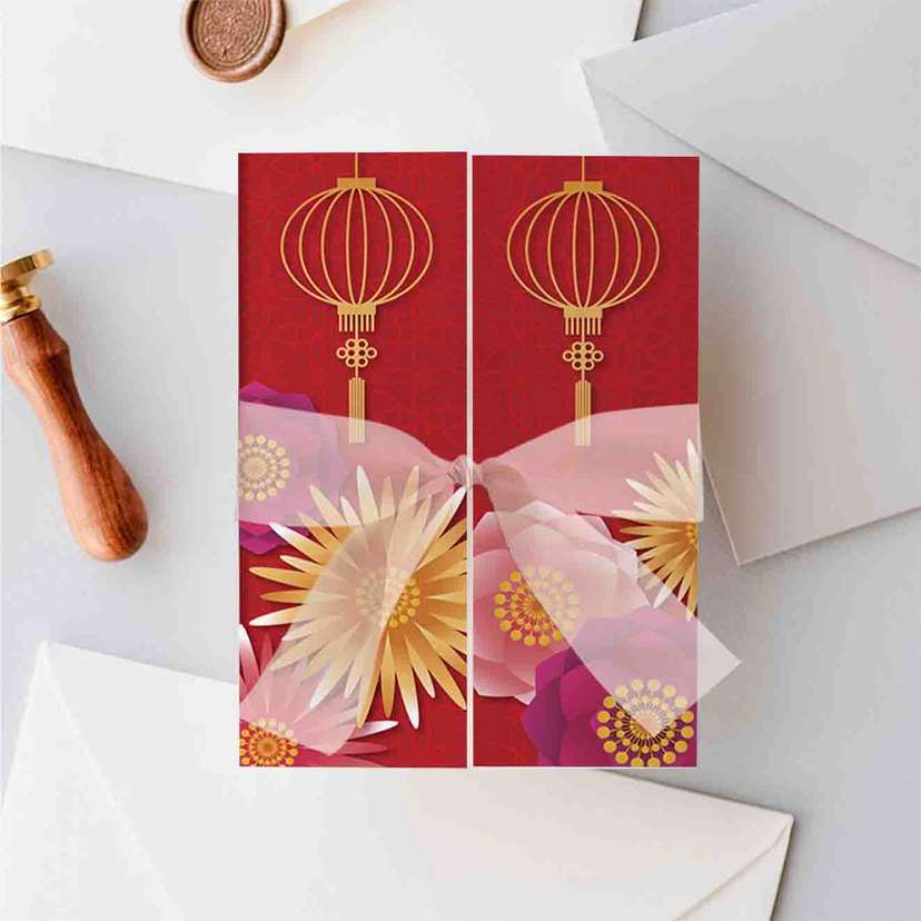 Undangan Pernikahan Nuansa Oriental Merah Emas Penuh Cinta dan Keberuntungan - Image 2