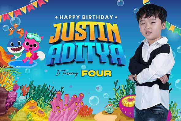 Baliho Hari Ulang Tahun Anak Baby Shark - Image 1