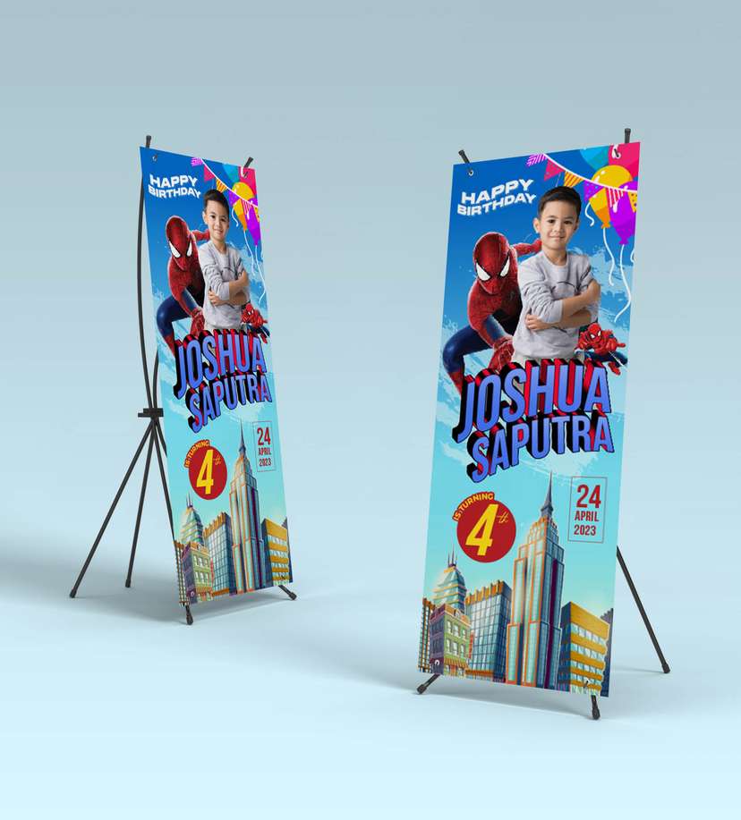 Standing Banner Hari Ulang Tahun Anak Spiderman - Image 2