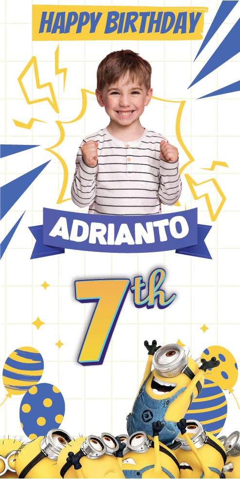 Baliho Ulang Tahun Anak Minions - Image 1