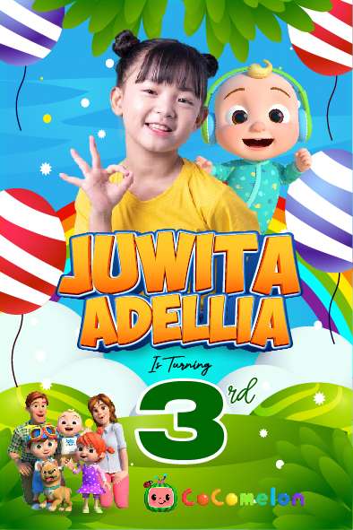 Baliho Hari Ulang Tahun Anak Cocomelon - Image 1
