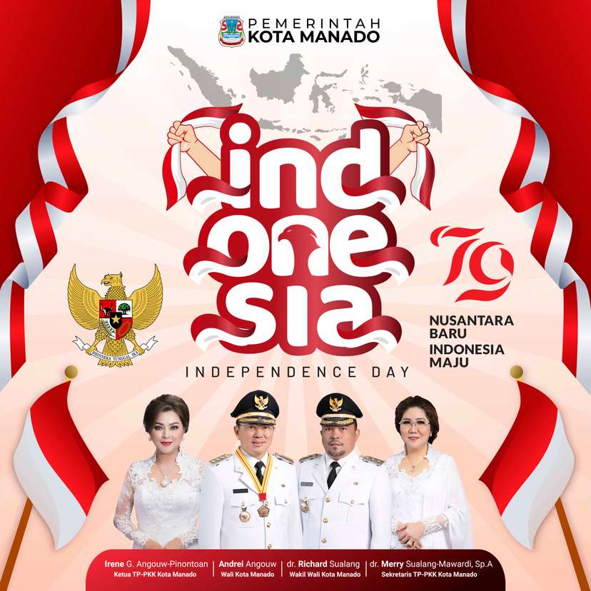 Spanduk Dirgahayu Republik Indonesia RI Ke-79 Pemkot Manado - Image 1