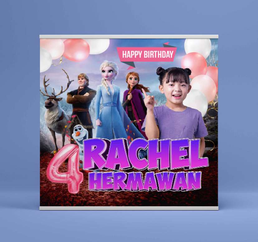 Baliho Hari Ulang Tahun Anak Frozen - Image 2
