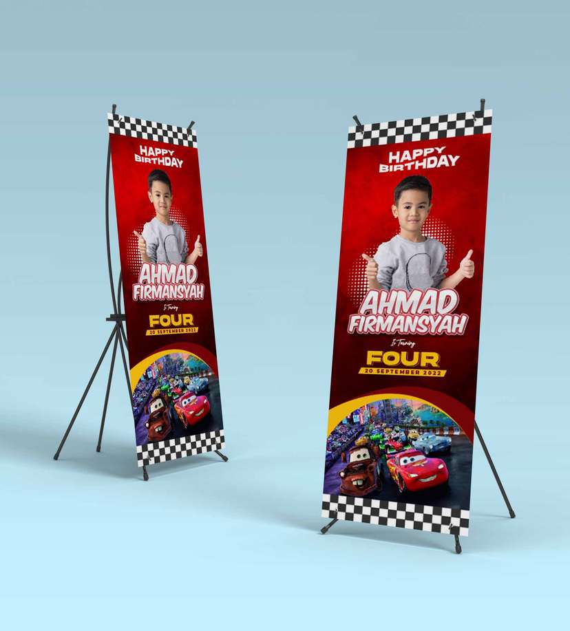 Standing Banner Hari Ulang Tahun Anak Cars Disney - Image 2
