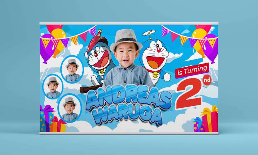 Baliho Hari Ulang Tahun Anak Doraemon - Image 2