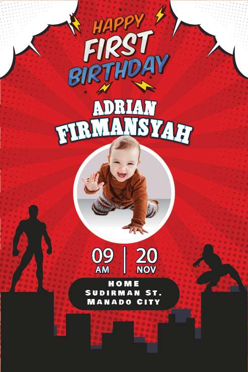 Baliho Ulang Tahun Spiderman - Image 1