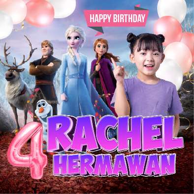 Baliho Hari Ulang Tahun Anak Frozen - Image 1