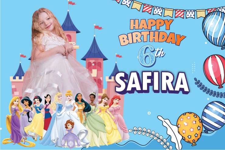 Baliho Ulang Tahun Princess - Image 1