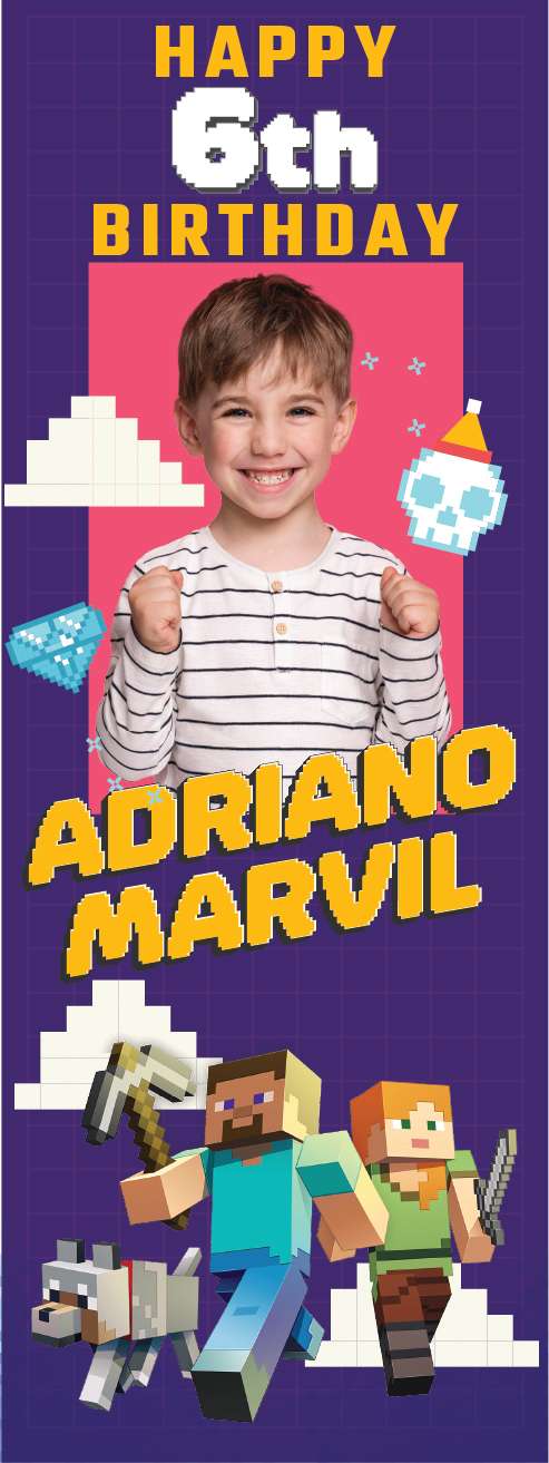 Standing Banner Ulang Tahun Minecraft - Image 1