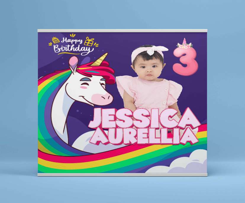 Baliho Hari Ulang Tahun Anak Unicorn - Image 2