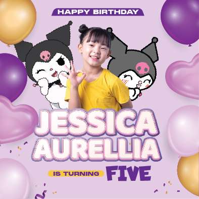 Baliho Hari Ulang Tahun Anak Kuromi - Image 1