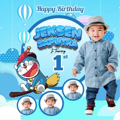 Baliho Hari Ulang Tahun Anak Doraemon - Image 1