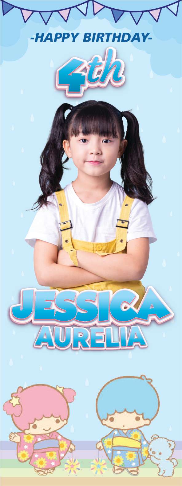 Standing Banner Ulang Tahun Little Twin Stars - Image 1