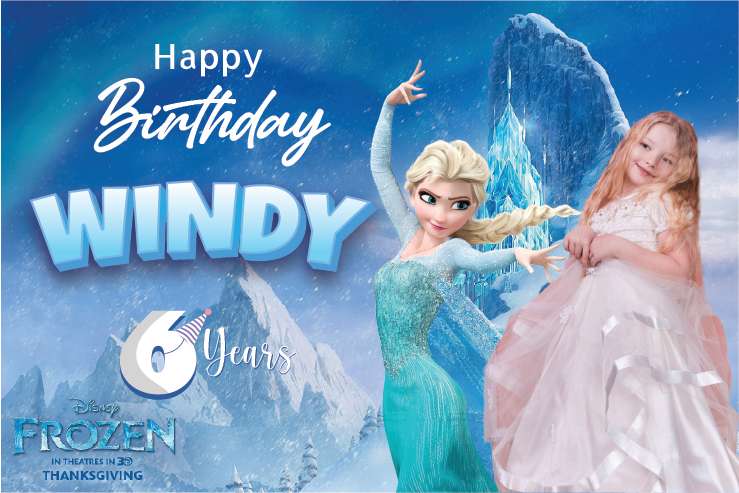 Baliho Ulang Tahun Frozen - Image 1