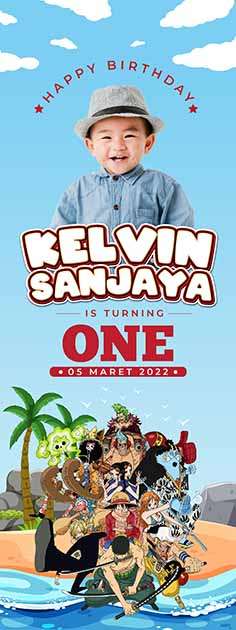 Standing Banner Hari Ulang Tahun Anak One Piece - Image 1
