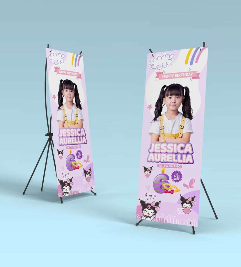 Standing Banner Hari Ulang Tahun Anak Kuromi - Image 2