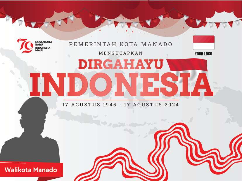 Spanduk Dirgahayu Republik Indonesia ke-79 Pemkot Manado - Image 1