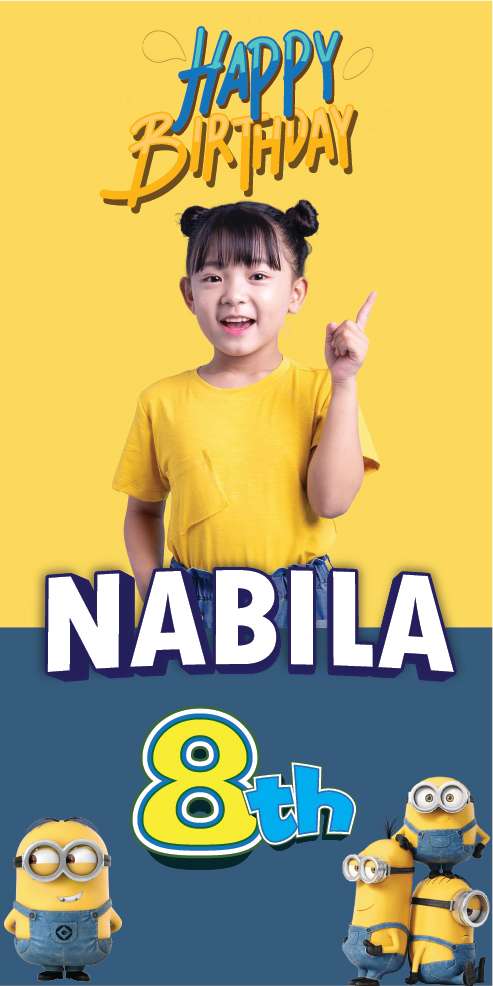 Baliho Ulang Tahun Anak Minions - Image 1