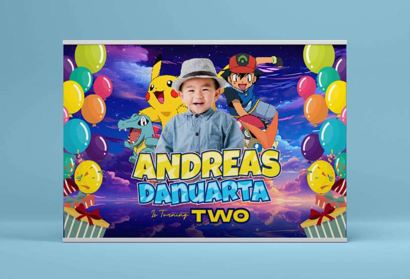 Baliho Hari Ulang Tahun Anak Pokemon - Image 2