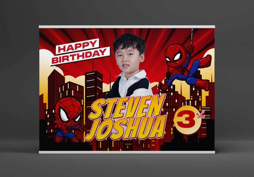Baliho Hari Ulang Tahun Anak Spiderman - Image 2