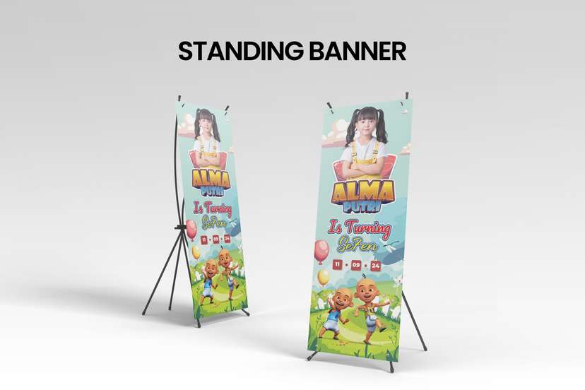 Standing Banner Ulang Tahun Upin Ipin - Image 2