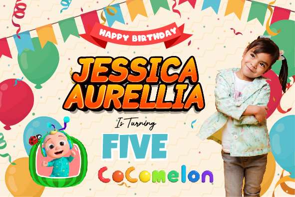 Baliho Hari Ulang Tahun Anak Cocomelon - Image 1