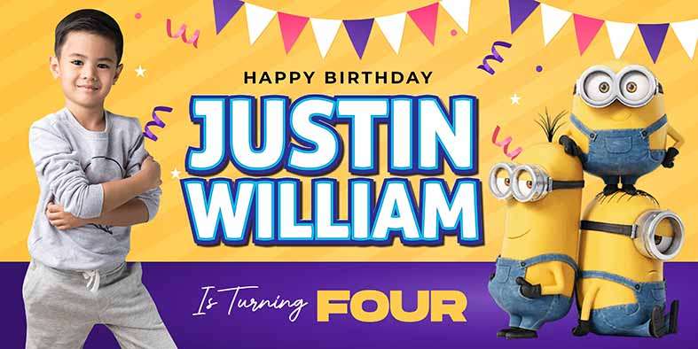 Baliho Hari Ulang Tahun Anak Minions - Image 1